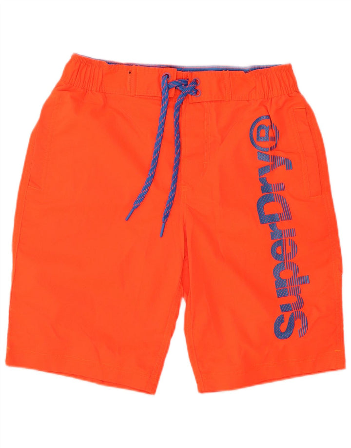 Shorts de natação masculino SUPERDRY gráfico pequeno laranja poliéster