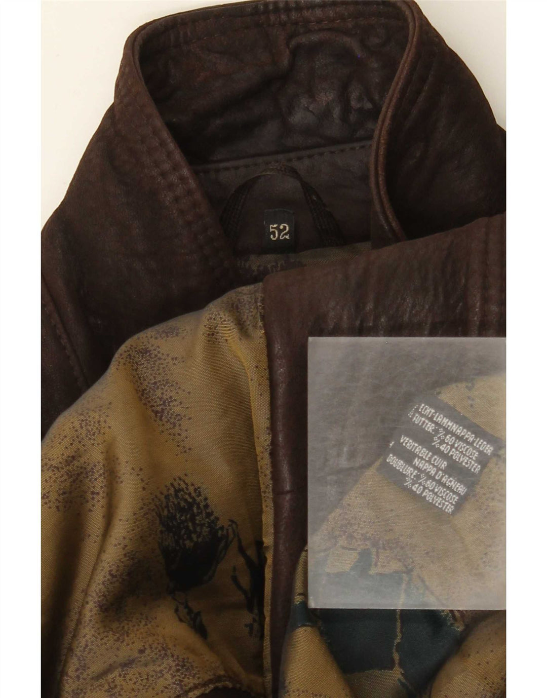 Jaqueta de couro masculina vintage IT 52 XL marrom