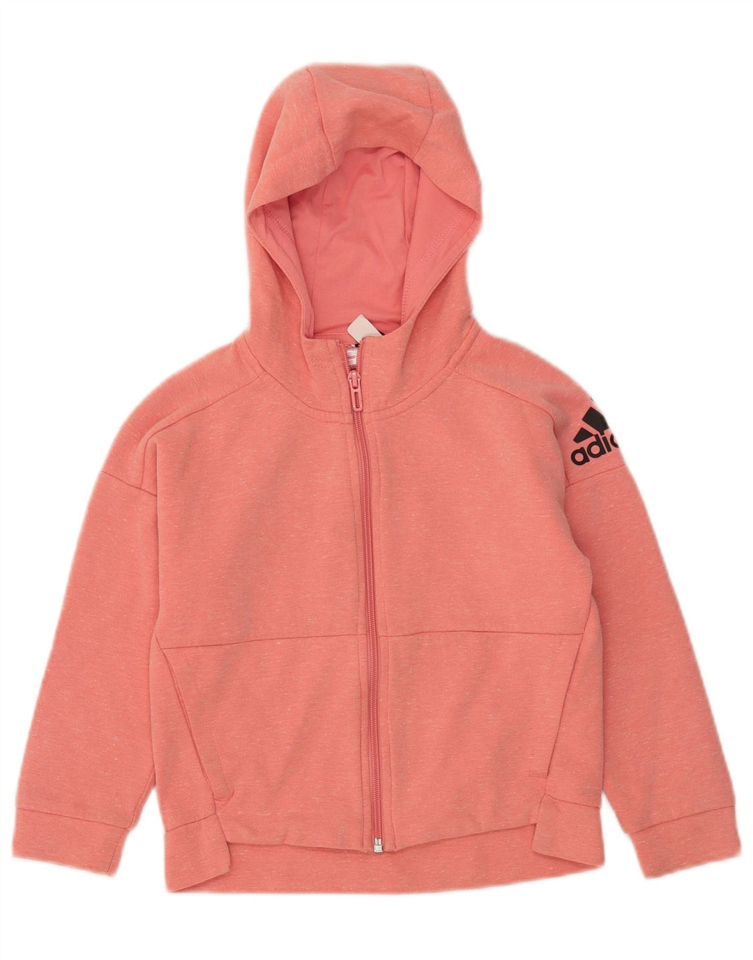 ADIDAS Suéter feminino com capuz e zíper gráfico 7-8 anos algodão rosa
