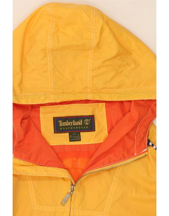 Jaqueta de chuva masculina com capuz TIMBERLAND UK 40 grande nylon amarelo