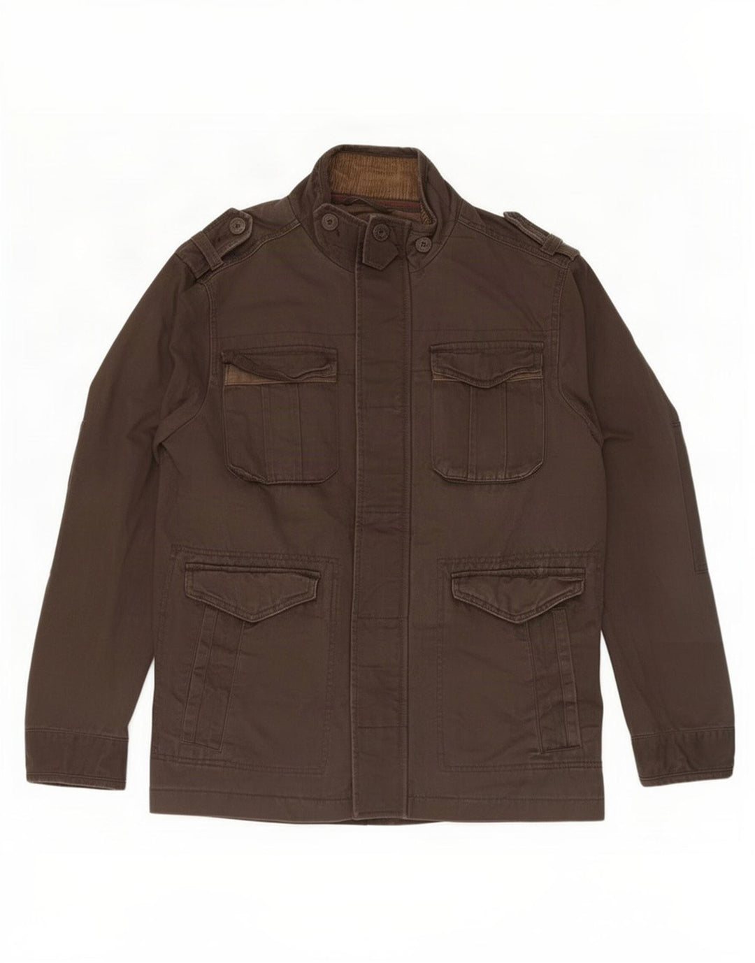 Jaqueta militar masculina Fat Face Reino Unido 38 algodão marrom médio