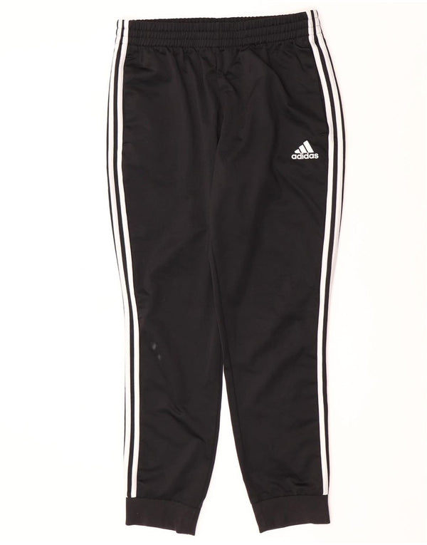 Calça de treino masculina Adidas Joggers UK 44/46 grande poliéster preto