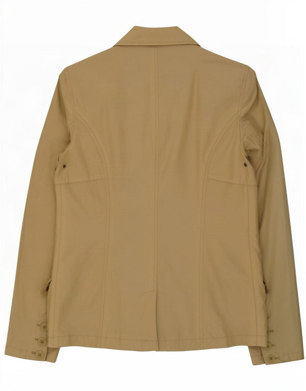 Jaqueta blazer feminina Woolrich com 3 botões Reino Unido 16 grande algodão cáqui