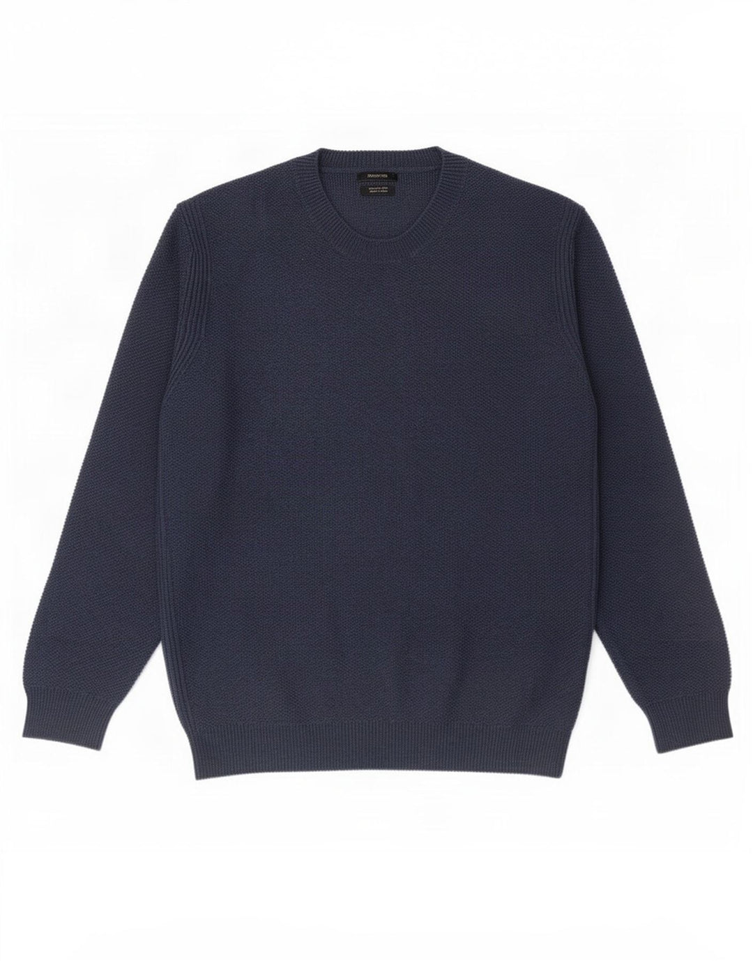 Suéter masculino Massimo Dutti com gola redonda, grande lã azul marinho