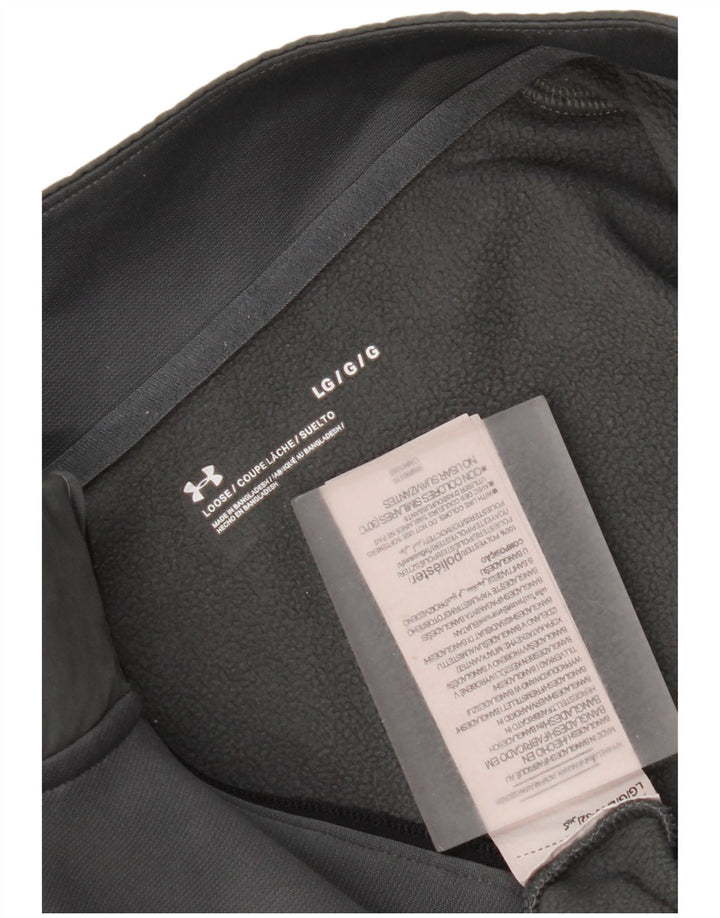 Suéter masculino Under Armour com zíper e pescoço em poliéster cinza grande