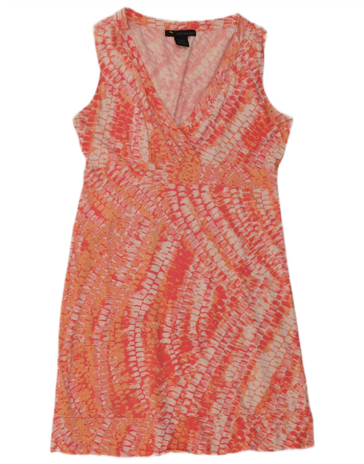Vestido bainha feminino CALVIN KLEIN JEANS UK 14 médio vermelho geométrico