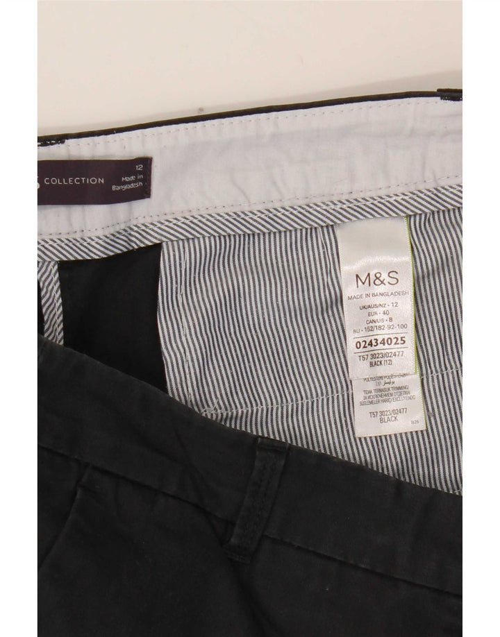 Shorts chino feminino Marks & Spencer UK 12 médio W32 algodão preto