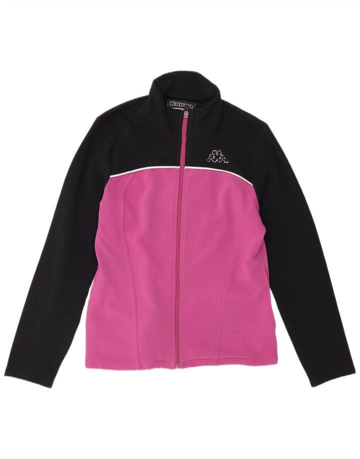 Kappa Womens Tracksuit Top Jacket UK 14 Grande Roxo Colourblock Poliéster