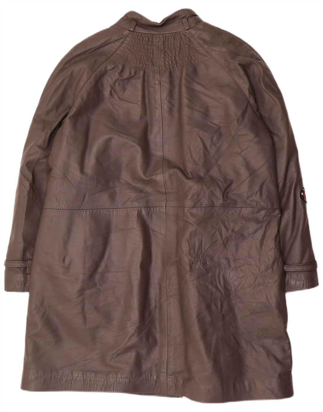 Casaco de couro feminino vintage IT 48 XL cinza