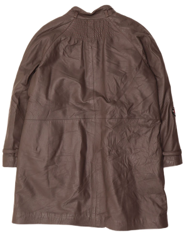 Casaco de couro feminino vintage IT 48 XL cinza