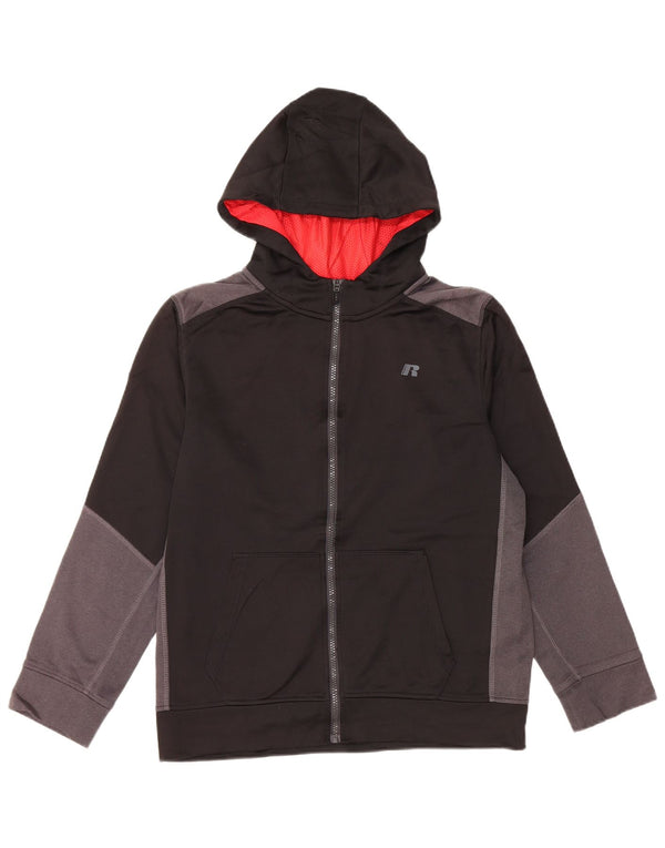 Suéter RUSSELL ATLÉTICO para meninos com capuz e zíper 15-16 anos 2XL bloco colorido preto