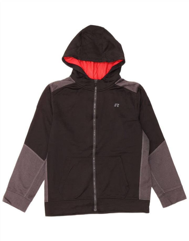 Suéter RUSSELL ATLÉTICO para meninos com capuz e zíper 15-16 anos 2XL bloco colorido preto