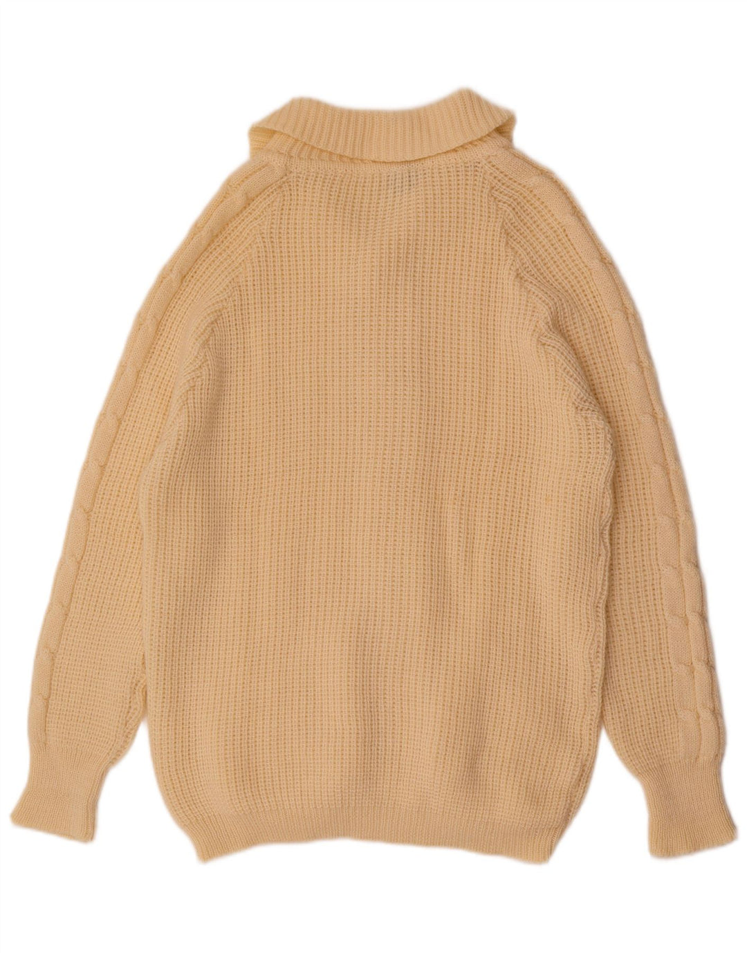Suéter cardigã masculino vintage grande branco