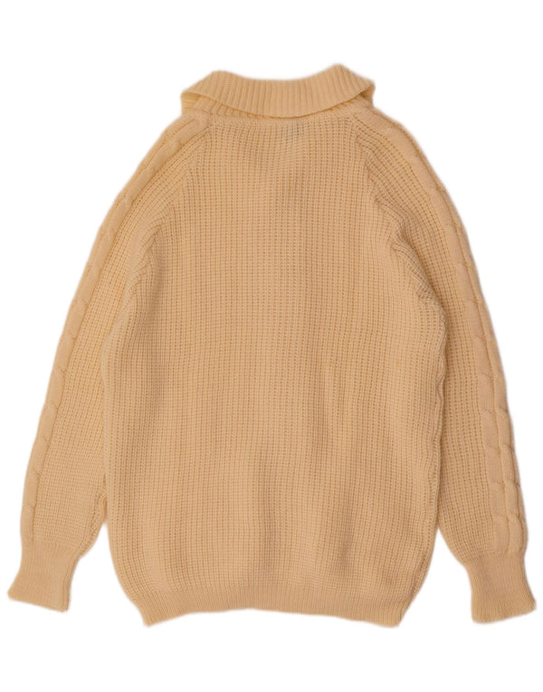 Suéter cardigã masculino vintage grande branco