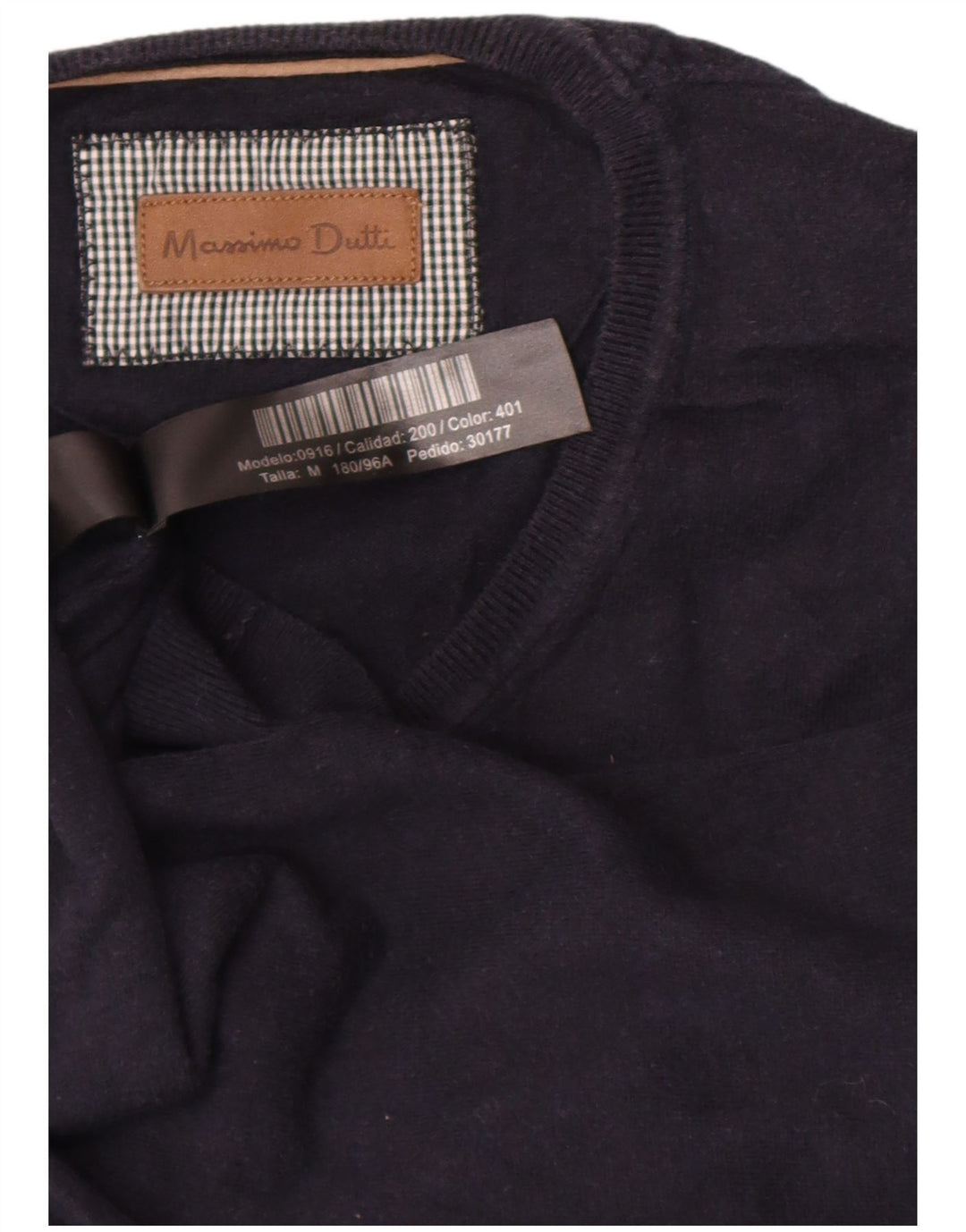 Suéter masculino Massimo Dutti com decote em V médio algodão azul marinho