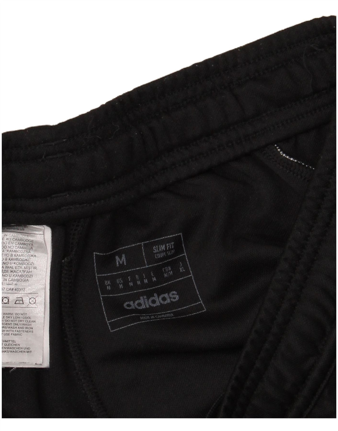 Calça Adidas Mens Slim Fit Treino Médio Preto Poliéster