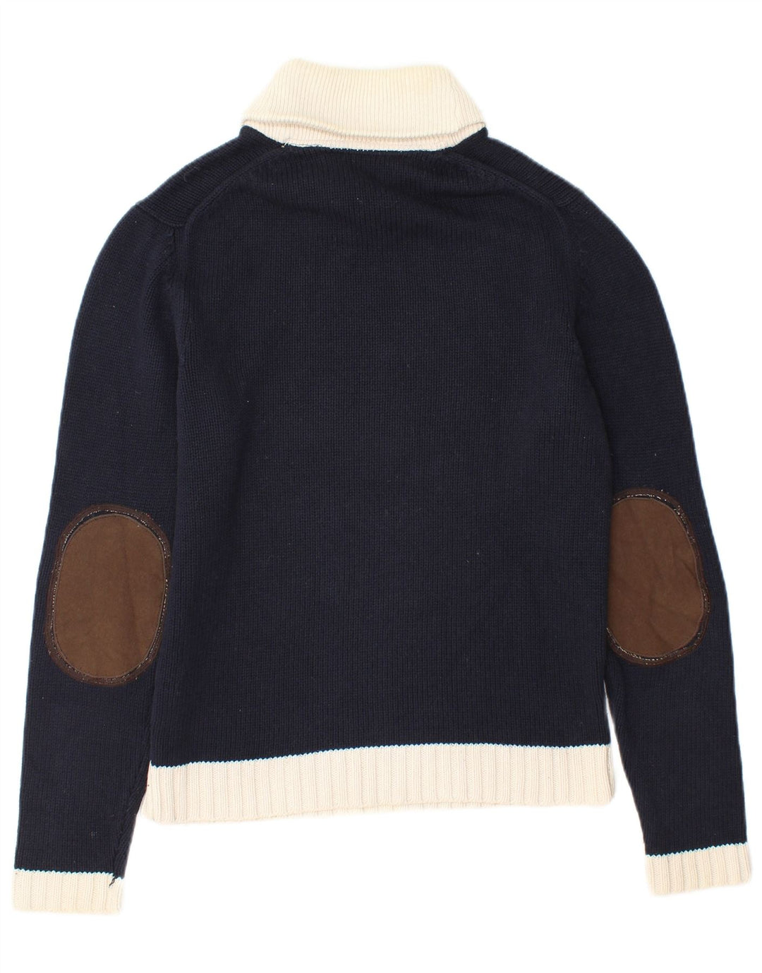 Suéter masculino Gas com gola xale e algodão colorblock médio azul marinho