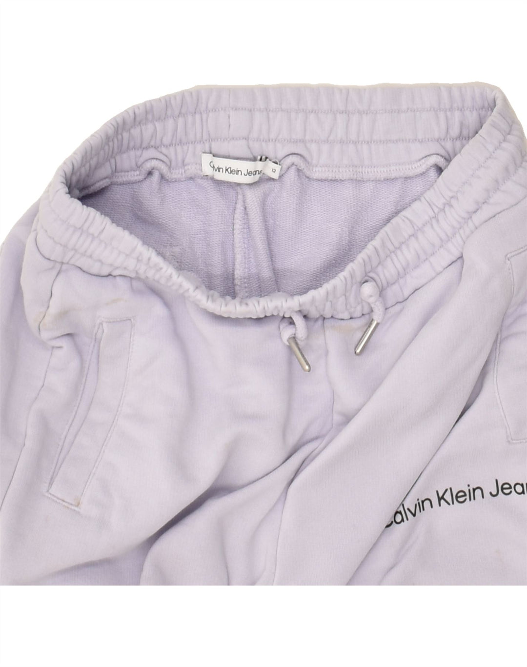 CALVIN KLEIN Girls Tracksuit Trousers Joggers 11-12 Years Purple Cotton | Vintage Calvin Klein | Thrift | Second-Hand Calvin Klein | Used Clothing | Messina Hembry 