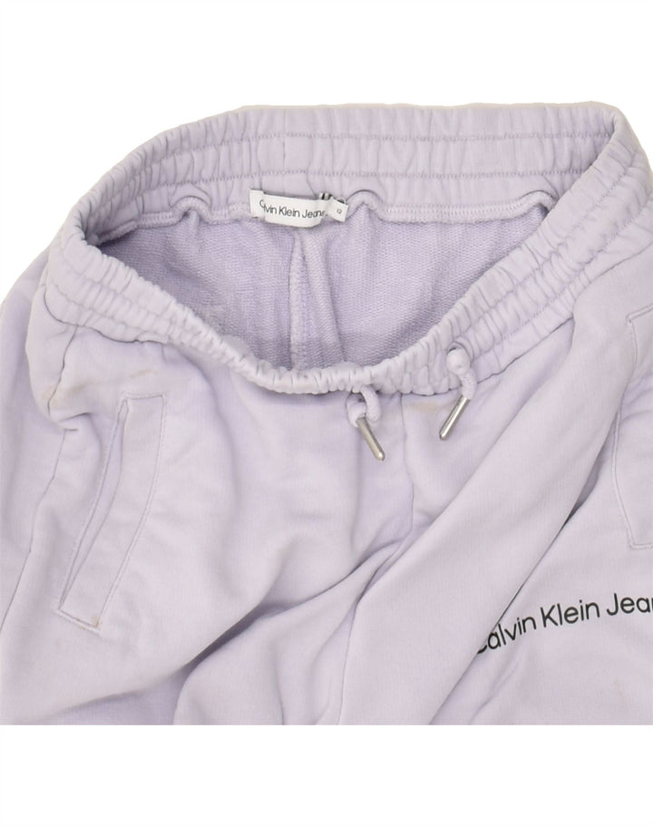 CALVIN KLEIN Girls Tracksuit Trousers Joggers 11-12 Years Purple Cotton | Vintage Calvin Klein | Thrift | Second-Hand Calvin Klein | Used Clothing | Messina Hembry 