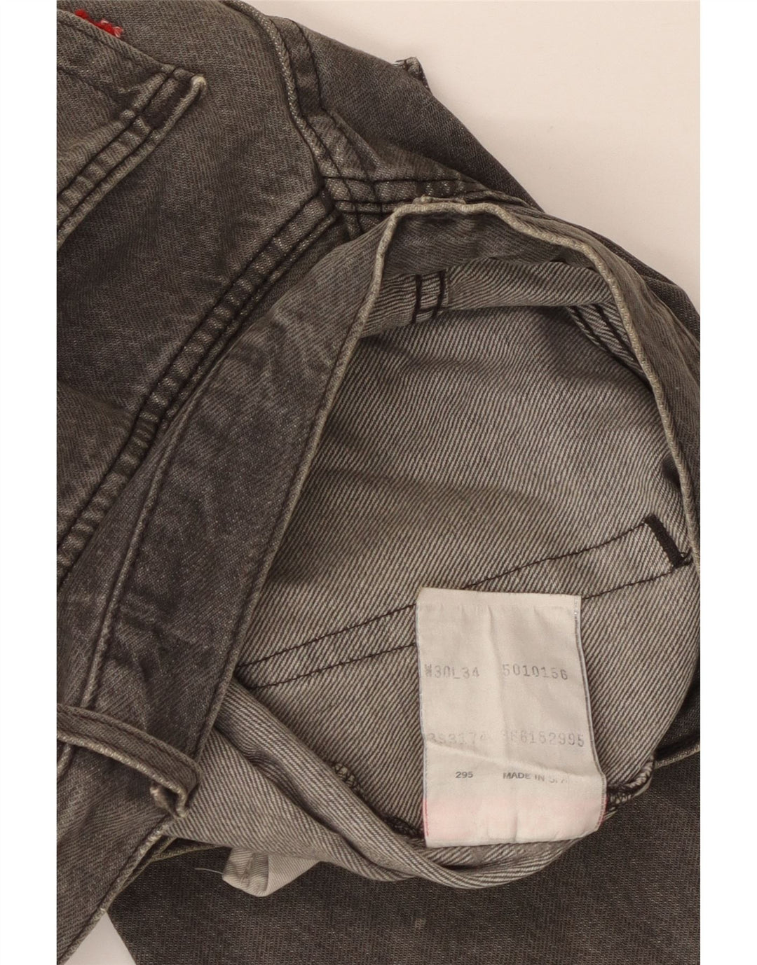 Calça jeans reta masculina Levi's W30 L34 algodão cinza