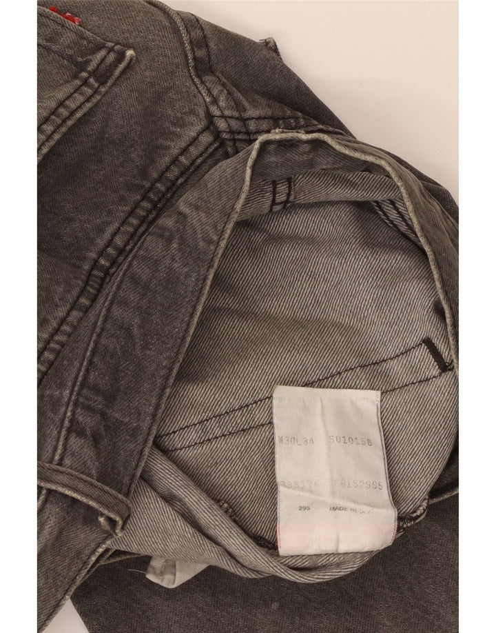 Calça jeans reta masculina Levi's W30 L34 algodão cinza