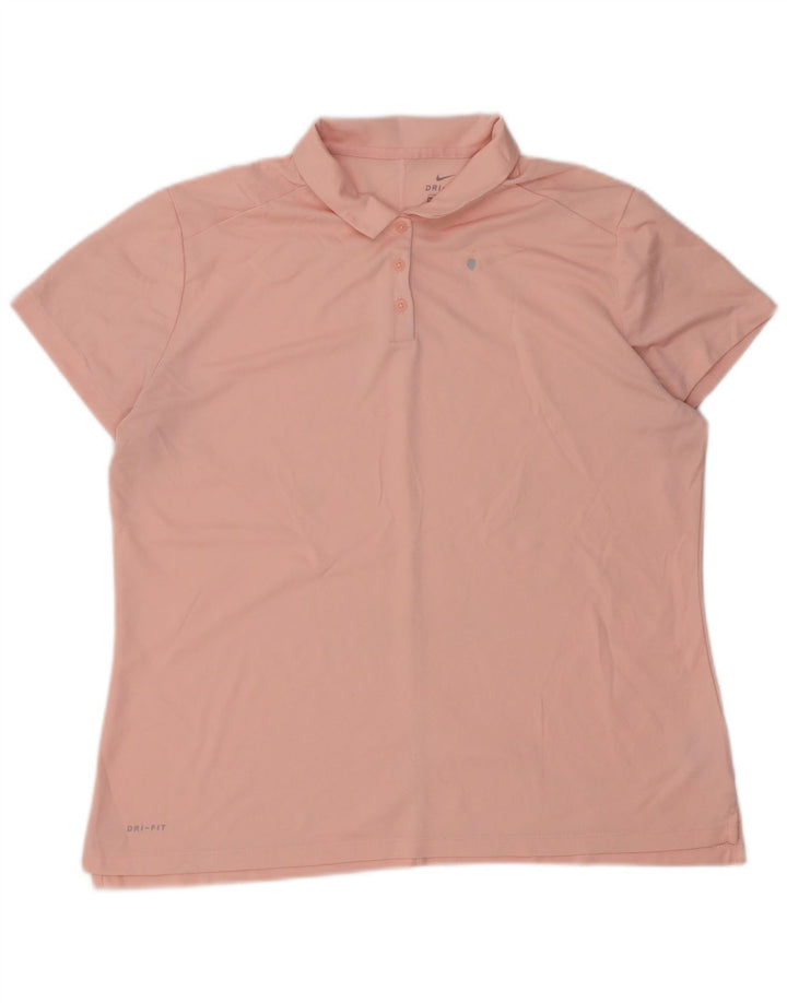 Camisa polo feminina NIKE Dri Fit UK 18 XL rosa poliéster