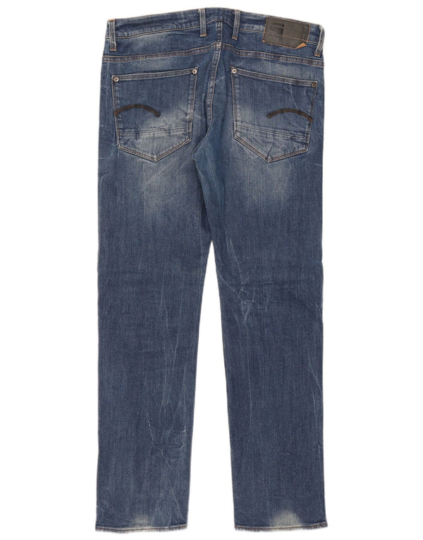 G-Star Mens Revend Straight Jeans W34 L32 Blue Cotton