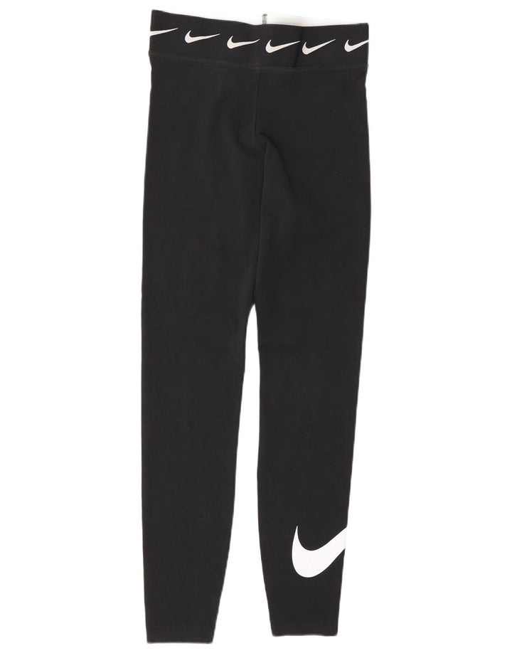 Leggings Nike Femininas Gráficas UK 10 Pequenas Algodão Preto