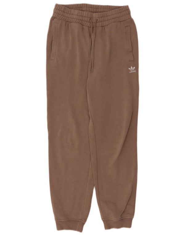 Calças de treino femininas Adidas Joggers UK 10 pequeno algodão marrom