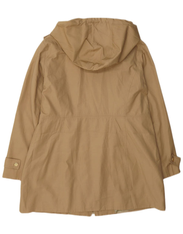Jaqueta de chuva com capuz feminino Michael Kors Reino Unido 18 XL algodão bege