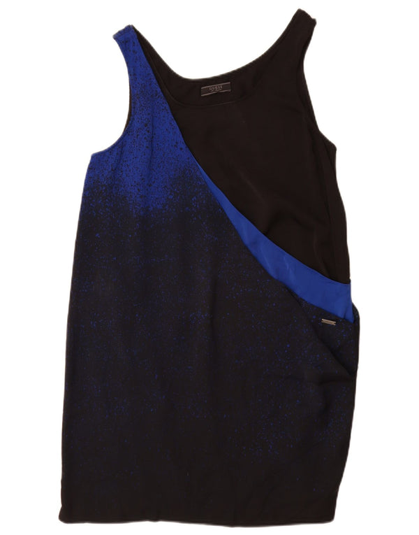 Guess Vestido feminino sem mangas UK 6 XS poliéster preto