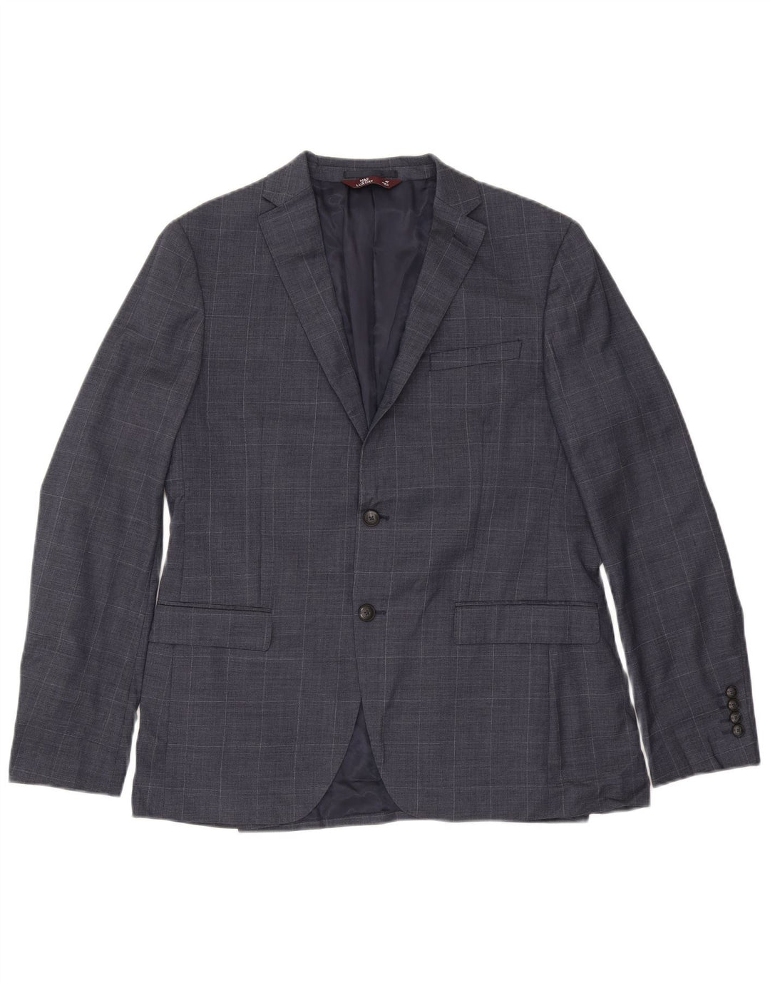 Jaqueta Blazer Slim Masculina de 2 Botões Marks & Spencer Reino Unido 42 XL Azul Marinho Xadrez