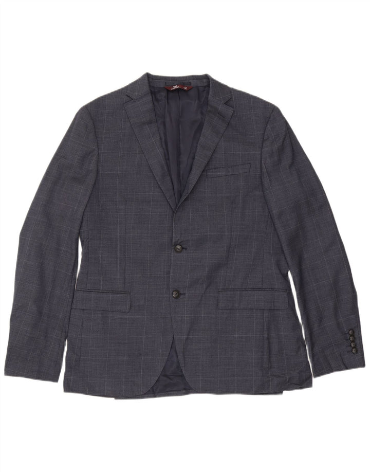 Jaqueta Blazer Slim Masculina de 2 Botões Marks & Spencer Reino Unido 42 XL Azul Marinho Xadrez