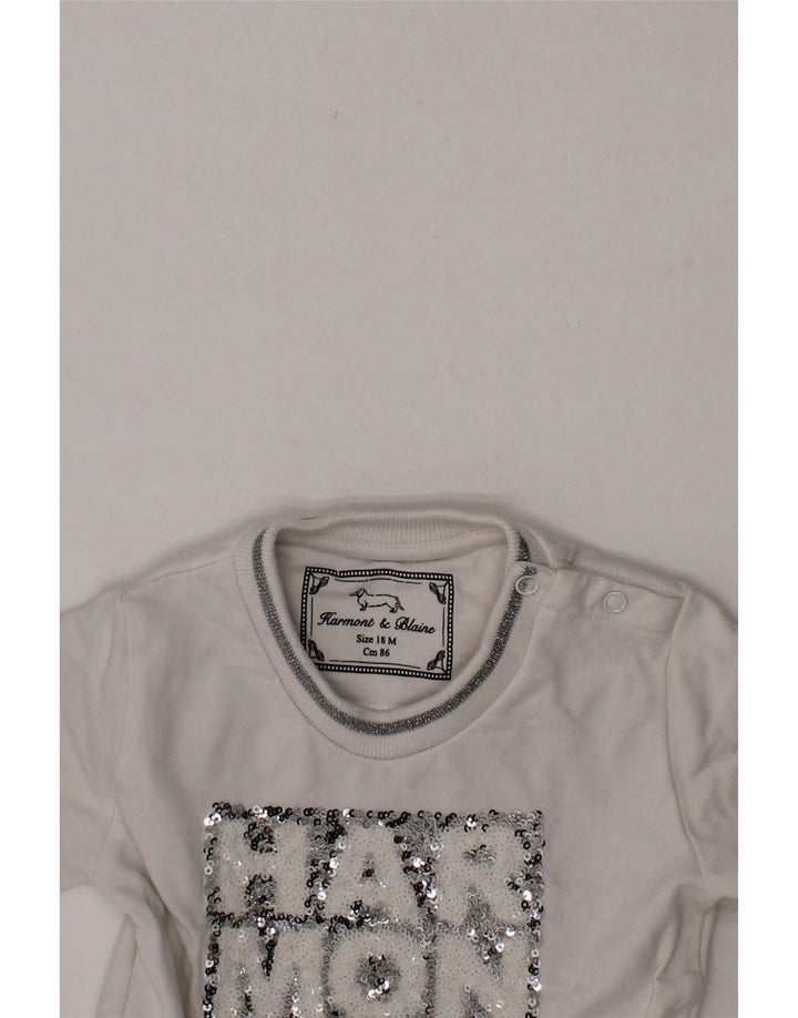 HARMONT & BLAINE Baby Girls Graphic Sweatshirt Jumper 12-18 Months White Vintage Harmont & Blaine and Second-Hand Harmont & Blaine from Messina Hembry 