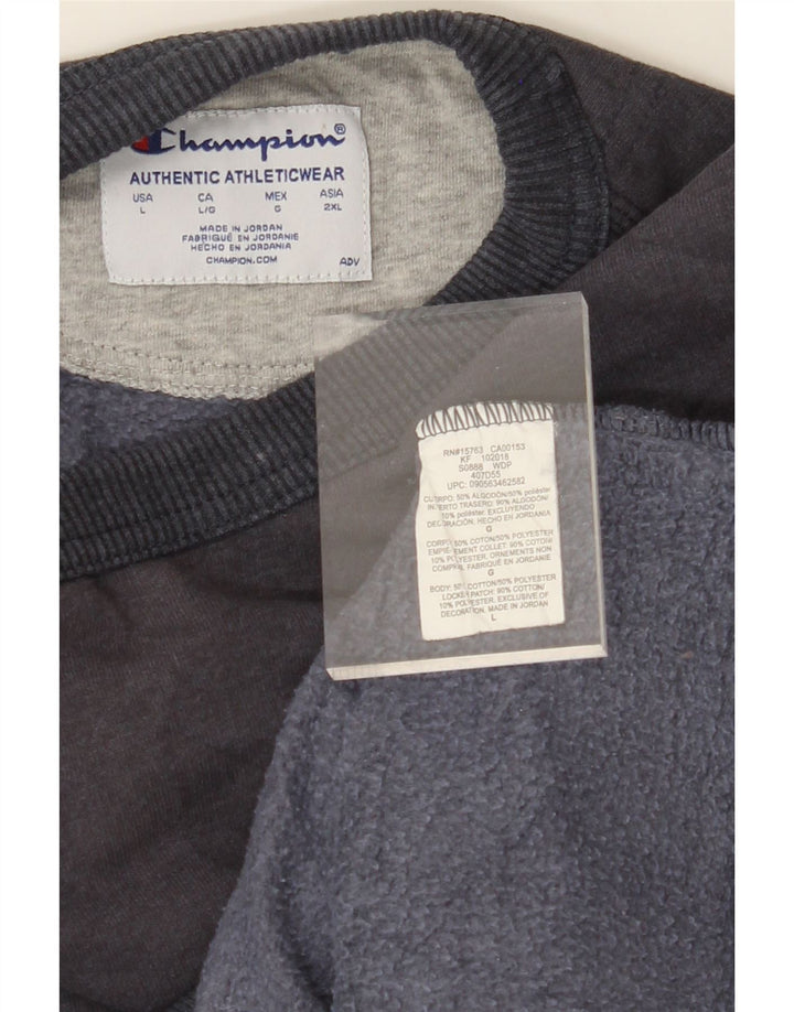 CHAMPION Mens Sweatshirt Jumper Large Navy Blue Cotton Vintage Champion and Second-Hand Champion from Messina Hembry 