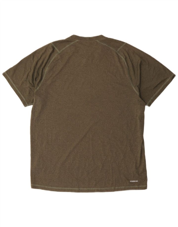 Adidas Mens Aeroready Camiseta Top Grande Poliéster Cáqui