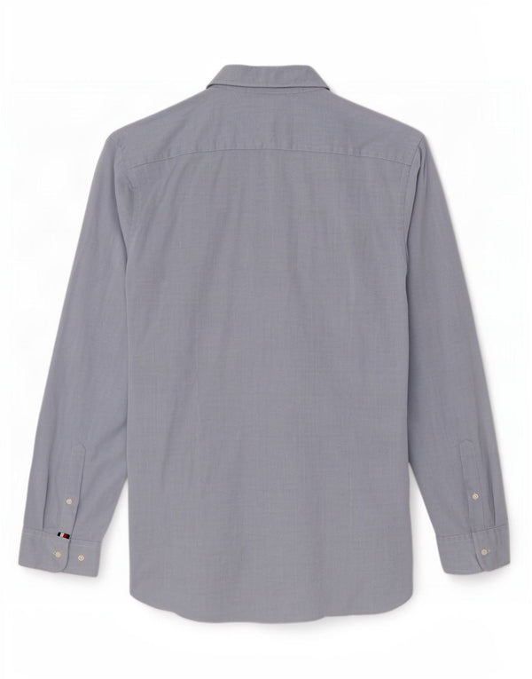 Camisa masculina Slim Fit Tommy Hilfiger 2XL algodão geométrico azul