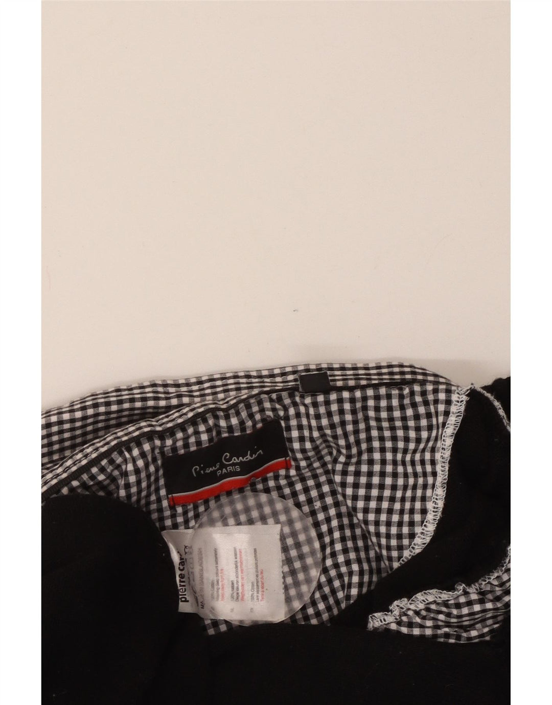 Suéter feminino PIERRE CARDIN com decote em V Reino Unido 18 XL algodão xadrez preto