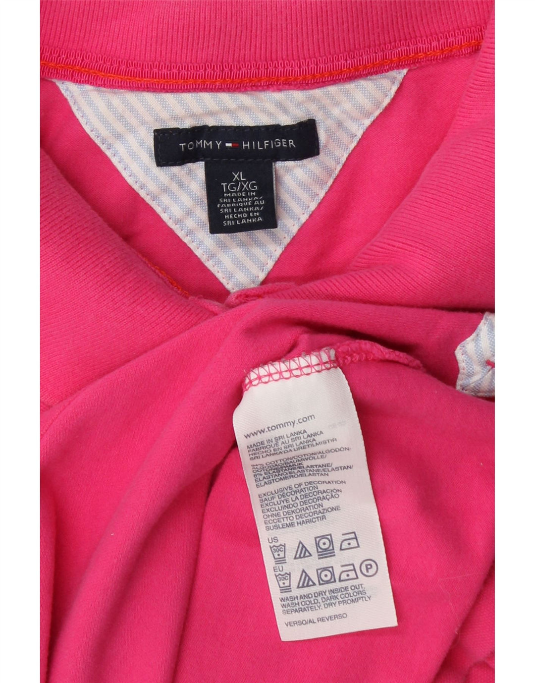 Camisa polo feminina TOMMY HILFIGER UK 18 XL algodão rosa