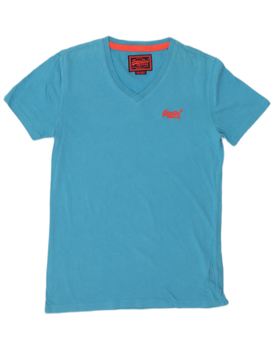 Camiseta masculina SUPERDRY top pequeno algodão azul