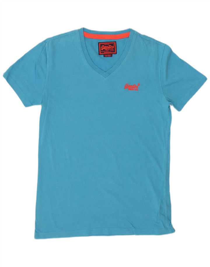 Camiseta masculina SUPERDRY top pequeno algodão azul