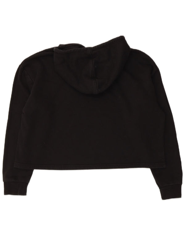 Puma Womens Crop Graphic Oversized Hoodie Jumper Reino Unido 14 Médio Algodão Preto