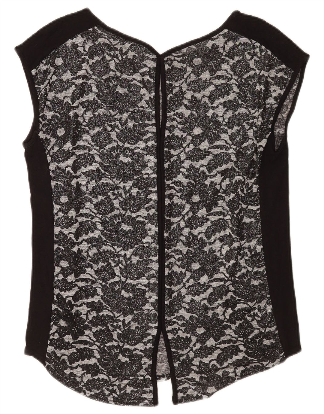 Blusa feminina Oasis UK 10 pequena preta floral poliéster