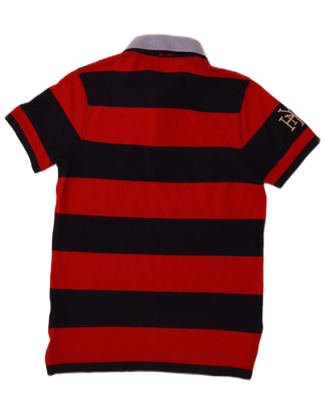 Camisa polo masculina TOMMY HILFIGER Slim Fit Graphic Rugby listrada vermelha média