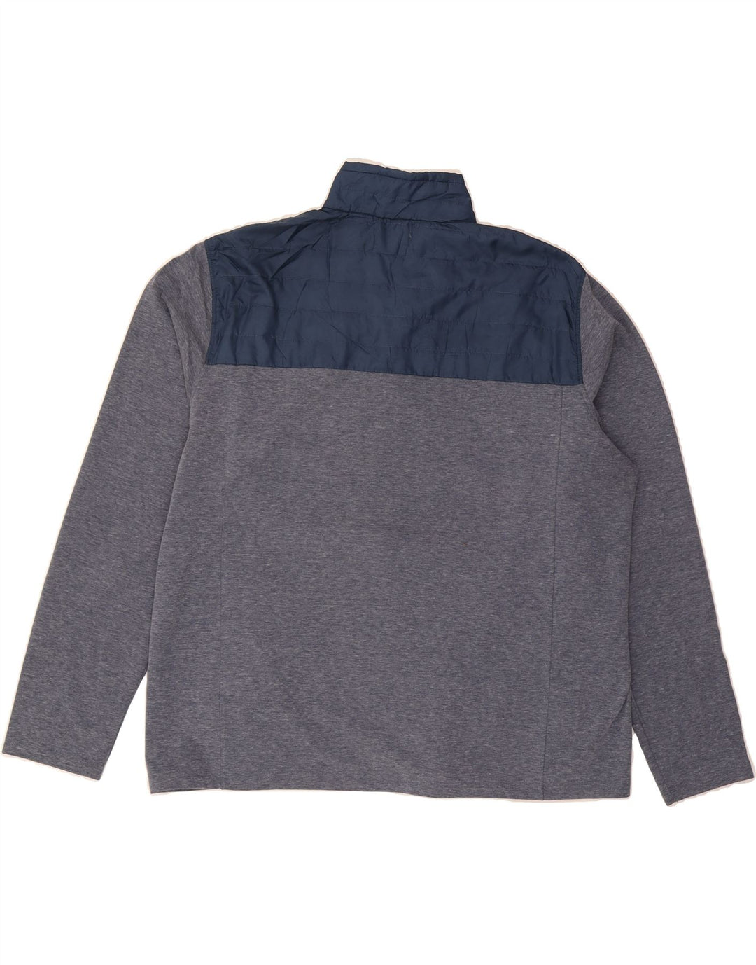 EDDIE BAUER Mens Zip Neck Sweatshirt Jumper 2XL Grey Colourblock Cotton Vintage Eddie Bauer and Second-Hand Eddie Bauer from Messina Hembry 