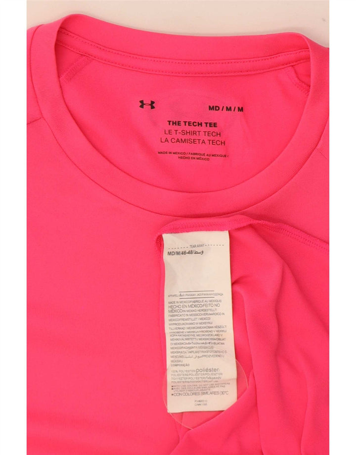 Camiseta masculina Under Armour Top médio rosa poliéster