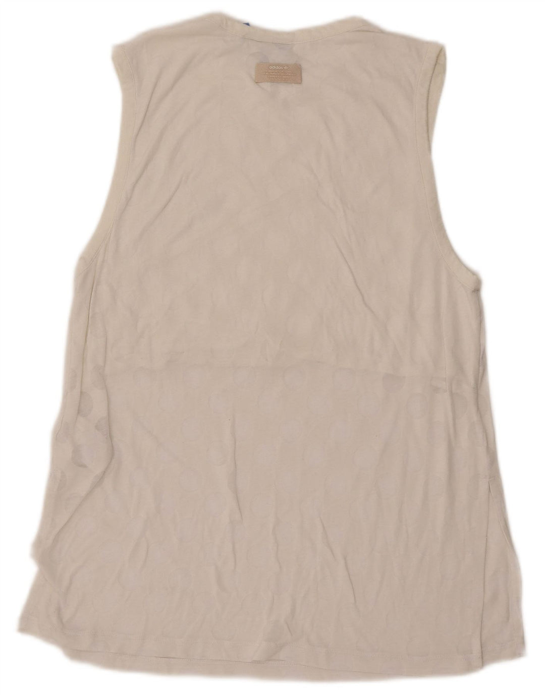 ADIDAS Womens Vest Top UK 10 Pequeno Poliéster Geométrico Branco