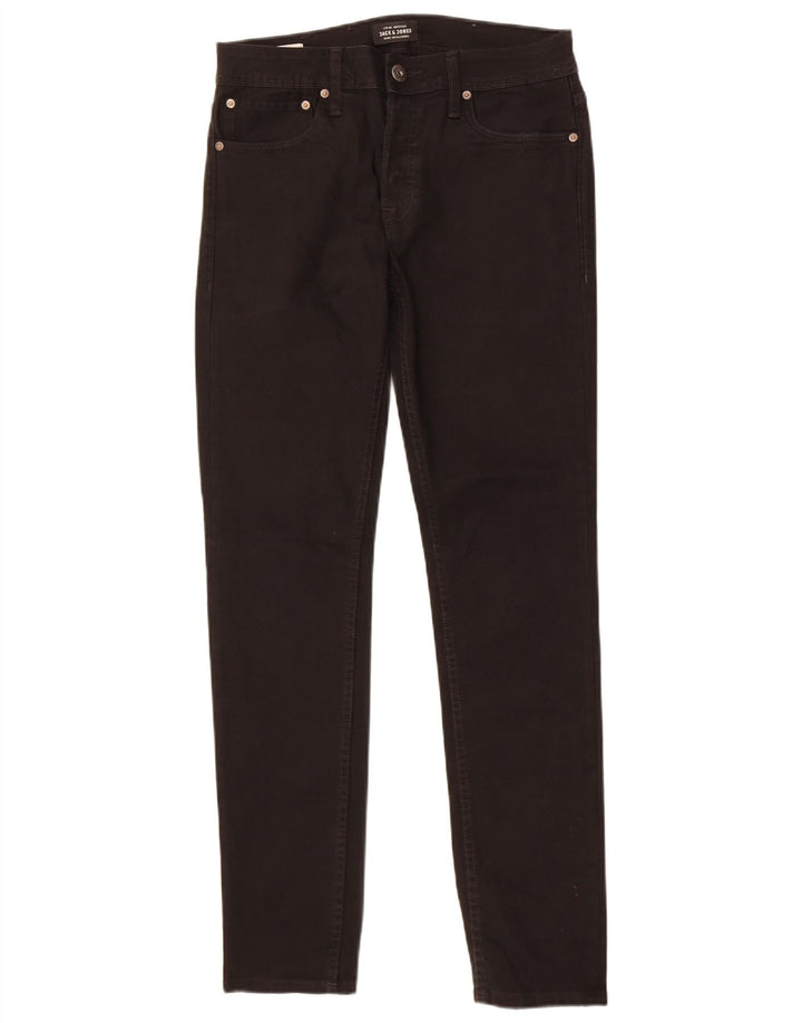 Jack & Jones Masculino Tim Slim Jeans W28 L32 Algodão Preto