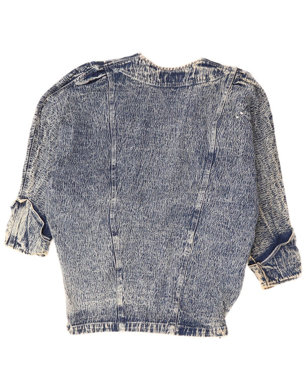 Jaqueta jeans feminina JAZZINO manga 3/4 oversized Reino Unido 18 XL azul floral