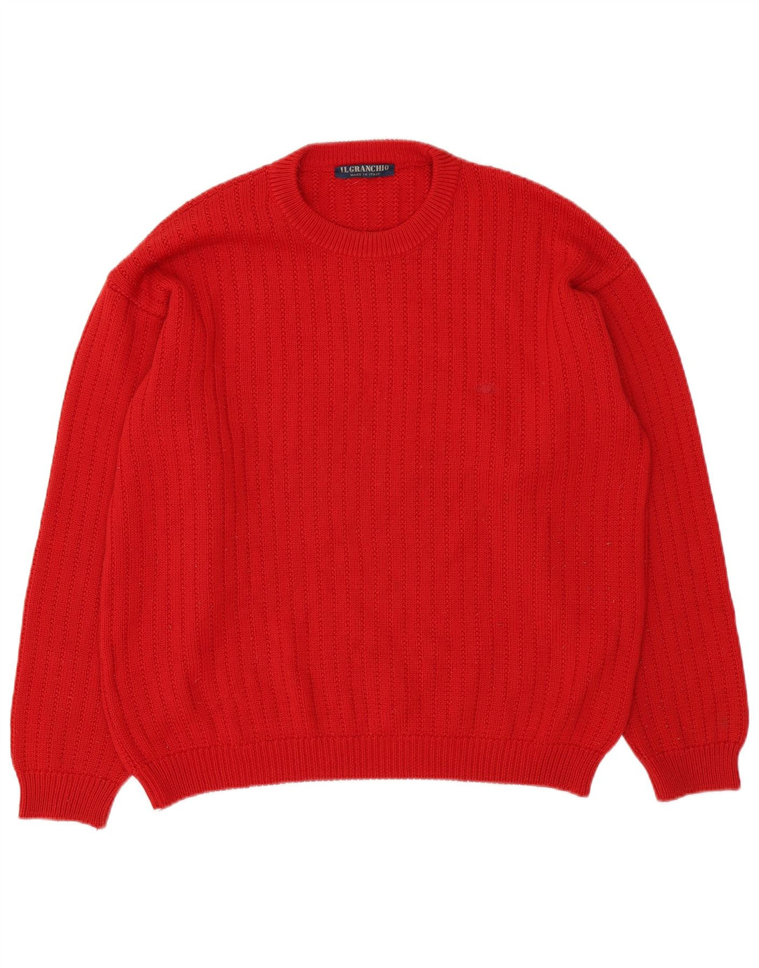 Il Granchio Suéter masculino com gola redonda XL lã vermelha